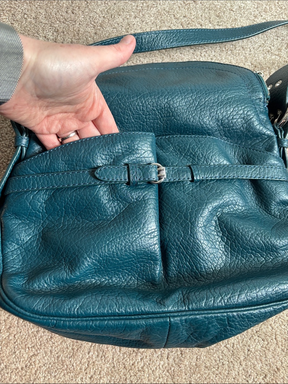 Marc by Marc Jacobs Petal to the Metal crossbody bag, teal leather/silver - Picture 5 of 9